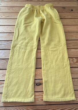 Akimbo Women’s High Waist Wide Leg Sweatpants Size L Yellow H3